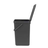 Brabantia Sort and Go 4.2 Gal. (16 l) Gray Plastic Indoor Recycling Bin