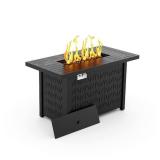 eVita 43 in. 50000BTU Propane Fire Pit Table Modern Outdoor Gas Fire Table with Fire Rocks