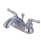 Kingston Brass Naples 4 in. Centerset 2-Handle Bathroom Faucet with Plastic Pop-Up in Polished Chrome