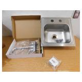 Elkay 15 in. Drop-in Single Bowl 20-Gauge Durable Satin Stainless Steel Kitchen Sink Kit w/ Faucet