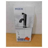 MOEN Korek Single Hole Single-Handle Bathroom Faucet with Drain Kit Included in Matte Black