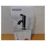 MOEN Korek Single Hole Single-Handle Bathroom Faucet with Drain Kit Included in Matte Black