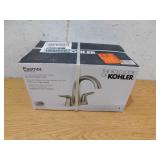 KOHLER Easmor 4 in. Centerset Double Handle Bathroom Faucet in Vibrant Brushed Nickel
