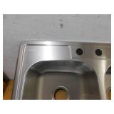 Glacier Bay 33 in. Drop-In 50/50 Double Bowl 20 Gauge Stainless Steel Kitchen Sink