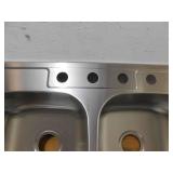 Glacier Bay 33 in. Drop-In 50/50 Double Bowl 20 Gauge Stainless Steel Kitchen Sink