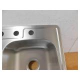 Glacier Bay 33 in. Drop-In 50/50 Double Bowl 20 Gauge Stainless Steel Kitchen Sink