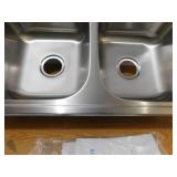 Glacier Bay 33 in. Drop-In 50/50 Double Bowl 20 Gauge Stainless Steel Kitchen Sink