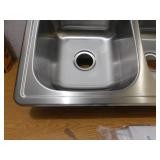 Glacier Bay 33 in. Drop-In 50/50 Double Bowl 20 Gauge Stainless Steel Kitchen Sink