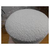 Jennifer Taylor Fuji 15" Mushroom Footstool Ottoman, Ivory White Boucle