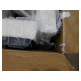 Steve Silver Aubrey Black Frame with Eggshell Polyester Upholstered Arm Chair (Set of 2)