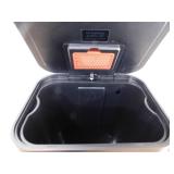 iTouchless 13.2 Gal. Stainless Steel Metal Household Trash Can with Trash Sticker, SoftStep Prox, and Odor Filter