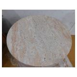 CHRISTOPHER KNIGHT HOME Zayden Outdoor Patio Round Accent Table, Concrete, Beige Travertine