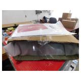 Uixe Brown PU Leather Nailhead Trim Upholstered Accent Armchair With Solid Wood Legs