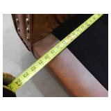 Uixe Brown PU Leather Nailhead Trim Upholstered Accent Armchair With Solid Wood Legs