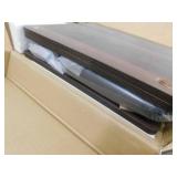 Furinno Just 13.4 in. Columbia Walnut/Black 22.8 in. Rectangular Wood End Table