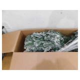 VEIKOUS 6.5 ft. Pre-Lit LED Flocked Artificial Christmas Tree with Multi-Color Light