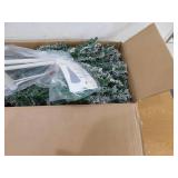 VEIKOUS 6.5 ft. Pre-Lit LED Flocked Artificial Christmas Tree with Multi-Color Light