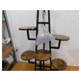 BYBLIGHT Wellston 43.3 in. Rustic Brown Rectangle Wood Indoor Plant Stand with 7 Tier, Tall Plant Shelf Corner Plant Pots Holder