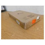 Furinno Tomi 20 in. Amber Pine/Black Wood C Shaped End Table with Wheels