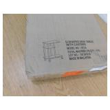 Furinno Tomi 20 in. Amber Pine/Black Wood C Shaped End Table with Wheels