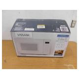 Vissani 1.1 cu. ft. Electric 1000-W Countertop Microwave in White with Turntable, 6-Heating Functions, and 2-Step Lock System