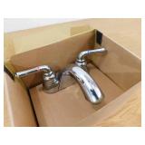 Kingston Brass Naples 4 in. Centerset 2-Handle Bathroom Faucet with Plastic Pop-Up in Polished Chrome
