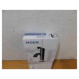 MOEN Korek Single Hole Single-Handle Bathroom Faucet with Drain Kit Included in Matte Black