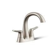 KOHLER Easmor 4 in. Centerset Double Handle Bathroom Faucet in Vibrant Brushed Nickel