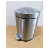 1.3 Gal. Stainless Steel Brushed Fingerprint-Resistant Round Step-on Trash Can