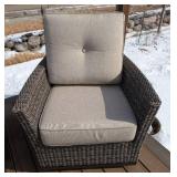 BY - Four-Piece Patio Set - 2 Chairs, Sofa & Fire Table with Beige Cushions