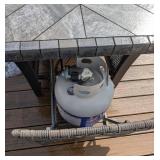 BY - Four-Piece Patio Set - 2 Chairs, Sofa & Fire Table with Beige Cushions