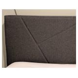 LL - Grey Upholstered Queen Bed Frame with Headboard