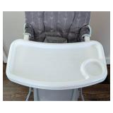 K - Cosco High Chair with Tray - Light Blue Headrest, Grey Arrow-Pattern Seat