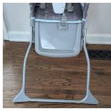 K - Cosco High Chair with Tray - Light Blue Headrest, Grey Arrow-Pattern Seat