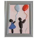 UL - Stone & Sea Glass Art - Framed 8x10