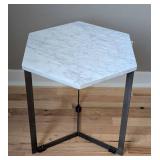 UL - West Elm 837232 Marble Hexagon Side Table