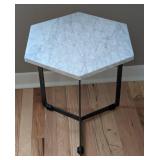 UL - West Elm 837232 Marble Hexagon Side Table