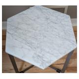 UL - West Elm 837232 Marble Hexagon Side Table