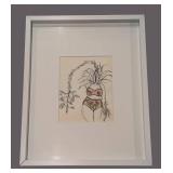 LL - Framed Print 17 x 21 in - Plant Motif Figure Illustration