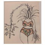 LL - Framed Print 17 x 21 in - Plant Motif Figure Illustration