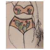 LL - Framed Print 17 x 21 in - Plant Motif Figure Illustration