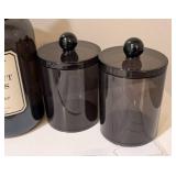 LL - Wash Brush Floss Flush Chalkboard Sign - Coconut Citrus Hand Soap - 4 Dark Glass Canisters