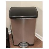 LL - Simplehuman Trash Can Pair - Stainless Steel & Small Black Pedal Bin