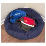 LL - Noble Outfitters Canine Camping Bed - 28in Diameter & K9 Pack Small Harness