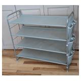 MB - 4-Tier Fabric Shoe Organizer Rack, Metal Frame