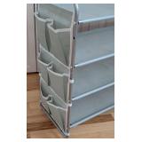 MB - 4-Tier Fabric Shoe Organizer Rack, Metal Frame