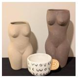LL - Nude Torso Ceramic Vases & Mug - 3-Piece Set