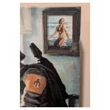 LL - Buckl 8x10 Canvas Print - Humorous Mandalorian-Inspired Bathroom Artwork