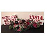 LL - Christmas Wood Signs Pair: Naughty or Nice Decisions & Santa Can Explain - Centerpiece (15 x 10)