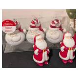 LL - Santa & Snowman Christmas Decor Set - 18-Inch Snowman Centerpiece & Salt & Pepper Shakers